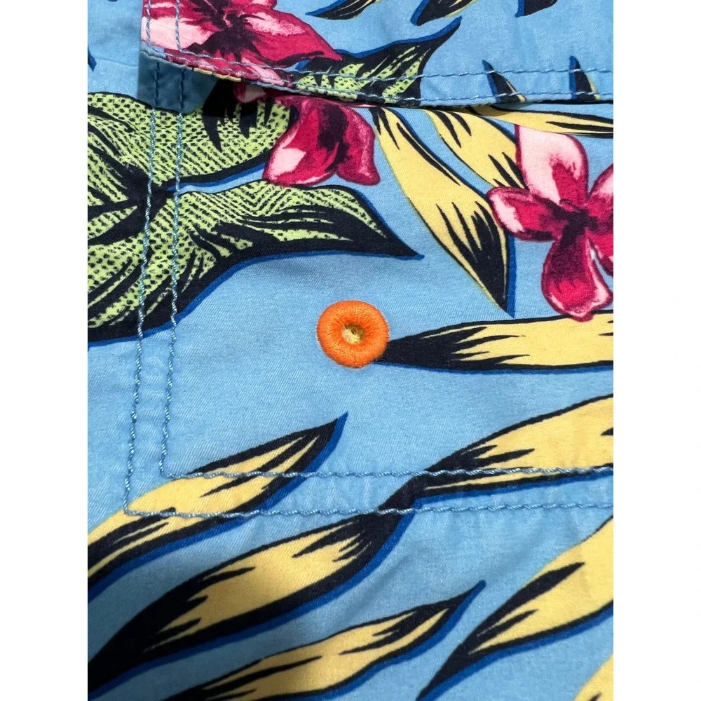 Tommy Bahama Swim Trunk Men XL Blue Floral Tropical Cargo Pocket Board Short F25